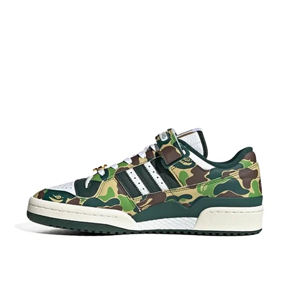 Adidas x BAPE Forum 84 Low “30th Anniversary Green Camo” Sneakers - Picture 2 of 9